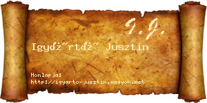 Igyártó Jusztin névjegykártya